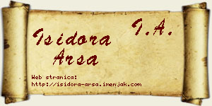 Isidora Arsa vizit kartica